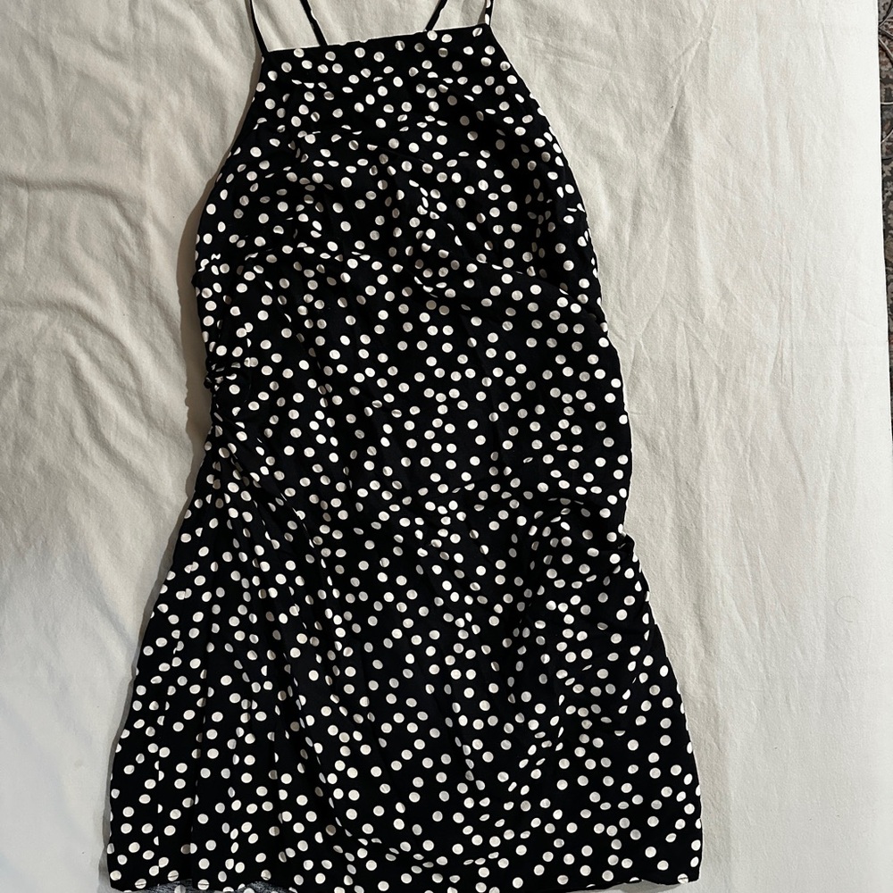 H&M Black and White Polka Dot Mini Dress